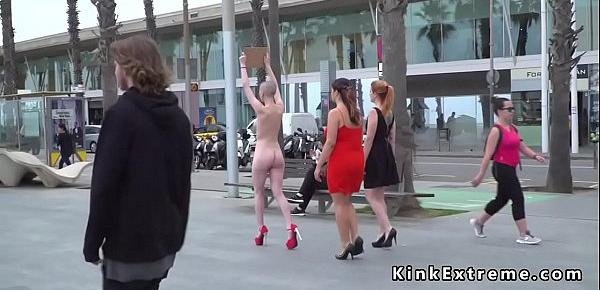  Trimmed head slave naked disgraced in streets